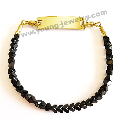 Iron Gall Stones w/ Custom gold ID Bracelets Wholesale Supplier