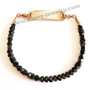 Iron Gall Stones w/ Custom rose gold ID Bracelets Wholesale Supplier