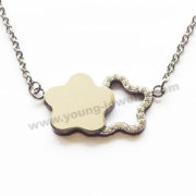 personalized link together star with cz necklace