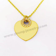 Custom Gold Heart w/ Circle CZ Necklaces