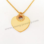 Custom Rose Gold Heart w/ Circle CZ Necklaces