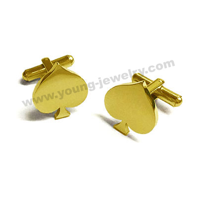 Stainless Steel Custom Engraved Gold Square Cufflink for Men