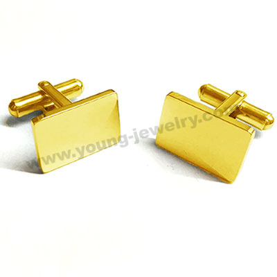 Stainless Steel Picture Engraved Rectangle Cufflink