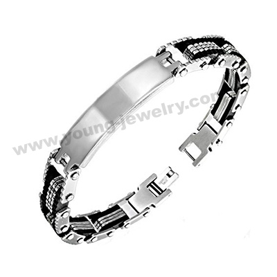 Custom Engraved Stainless Steel ID Bracelets for Men
