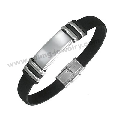 Custom Engraved Leather ID Bracelets for Him