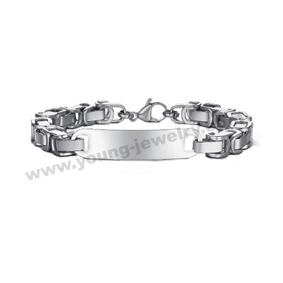 Stainless Steel Engraved ID Fashion Bracelets for Men