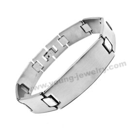 Polished Steel Custom Engraved ID Bracelets for Men