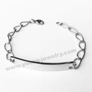 Stainless Steel Chain Engraved ID Bracelet for Women