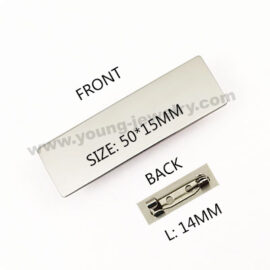 Personalised Steel Small Rectangle Badge Wholesale Jewelry Supplier
