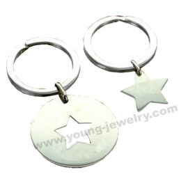 Custom Circle w/ Star Couple Keyrings