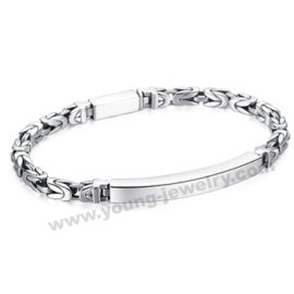 Classic Chain w/ Personalised Engraved ID Bracelet for Men