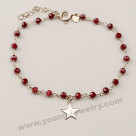 Silver Chain w/ Beads & Custom Charm Bracelet