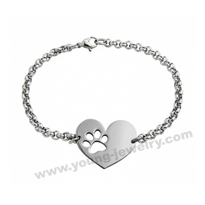 Chain w/ Custom Four Leaf Clover Heart Charm Bracelet
