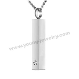 Custom CZ Bar Cremation Urns Pendant For Ashes Memorial Jewelry
