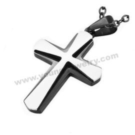 Stainless Steel Two Tone & Two Layer Cross Pendant