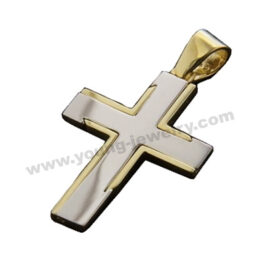 Silver Cross Layer of Gold Plated Cross Pendant