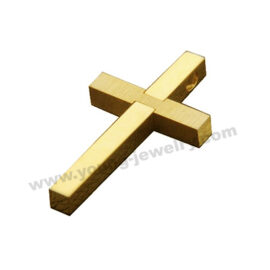 Stainless Steel Two in One Joint Gold Plated Cross Pendant