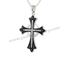 Black & CZ Celtic Cross Necklace Supplier in China