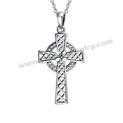Irish Viking Love Knot Celtic Cross Necklace in Stainless Steel