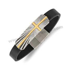 Stainless Steel Classic Gold Plated Cross Bracelet