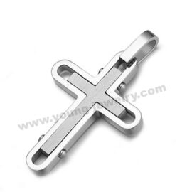 Stainless Steel Silver 2 in 1 Cross Pendant Supplier in China