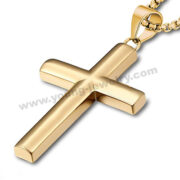 Steel Gold Classic Plain Cross Pendant Jewelry Factory in China