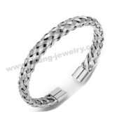 Stainless Steel Wristband Braided Round Mesh Silver Bracelet