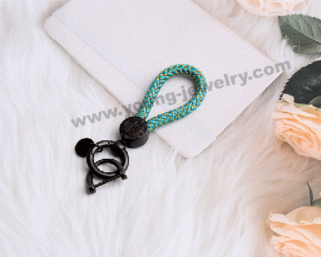 green gold dragon scale rope with alloy keychain