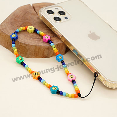 Boho Chic Rainbow Rice Beaded Personal Loss-Proof Phone Chain