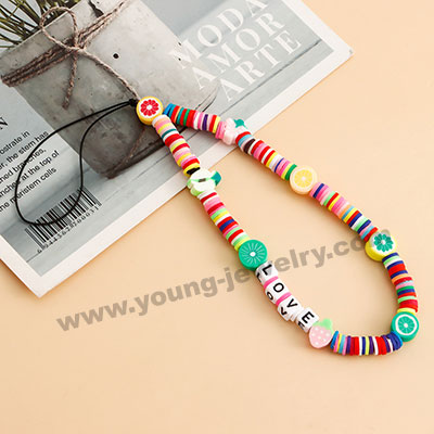 Fruit LOVE Square Letters Small Fresh Mobile Phone Chain Pendant