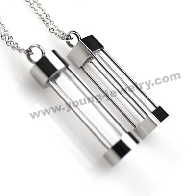 Steel Square and Pillar Urn Memorial & Wishing Retail Pendant 60cm
