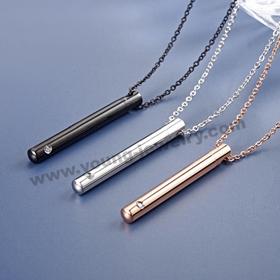 Steel Cylinder Urn Necklace Pet Essential Oil Pendant Perfume Bottle Pendant Jewelry