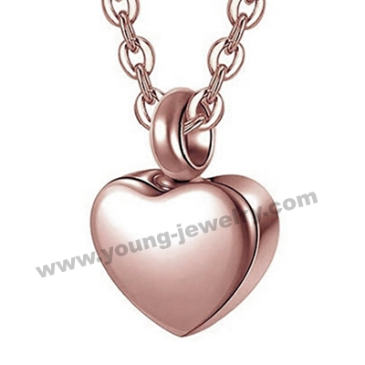 Steel Openable Pet Relative Urn Pendant Rose Gold Necklace Perfume Bottle