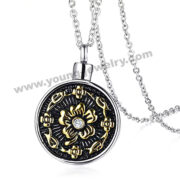 Stainless Steel Urn Necklace Gold Daisy Urn Vintage Pendant Retail