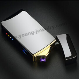 Dual Arc USB Rechargeable Touch Induction Lighter Engravable Black