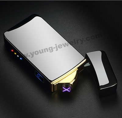 Dual Arc USB Rechargeable Touch Induction Lighter Engravable Black