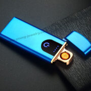 Touch Charging Windproof Personality Creative USB Electronic Cigarette Lighter Blue