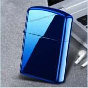 Rechargeable Dual Arc USB Single Arc Metal Windproof Lighter Engravable Blue