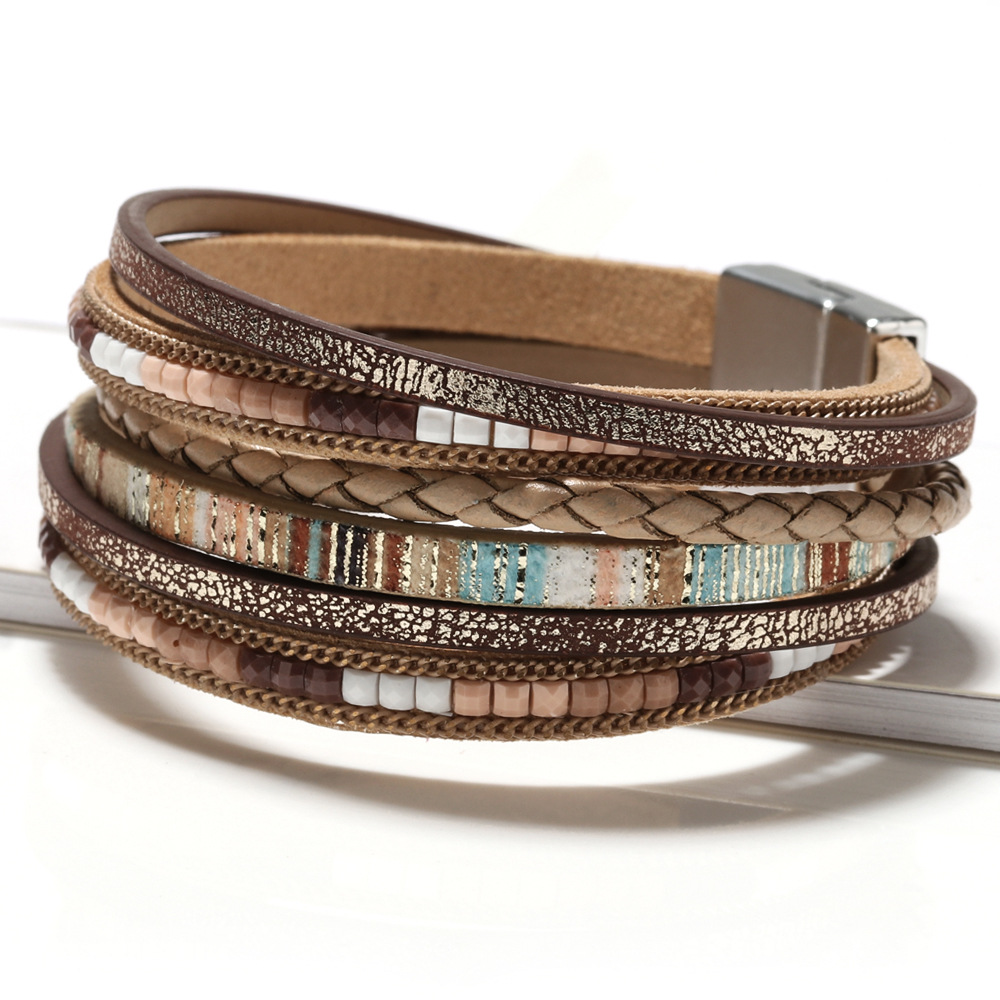 Bohemian Hand-woven Alloy Magnetic Clasp Women's Fashion Bracelet