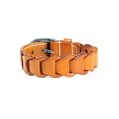 Cowhide Braided Wave Bracelet Alloy Watchband Buckle Jewelry