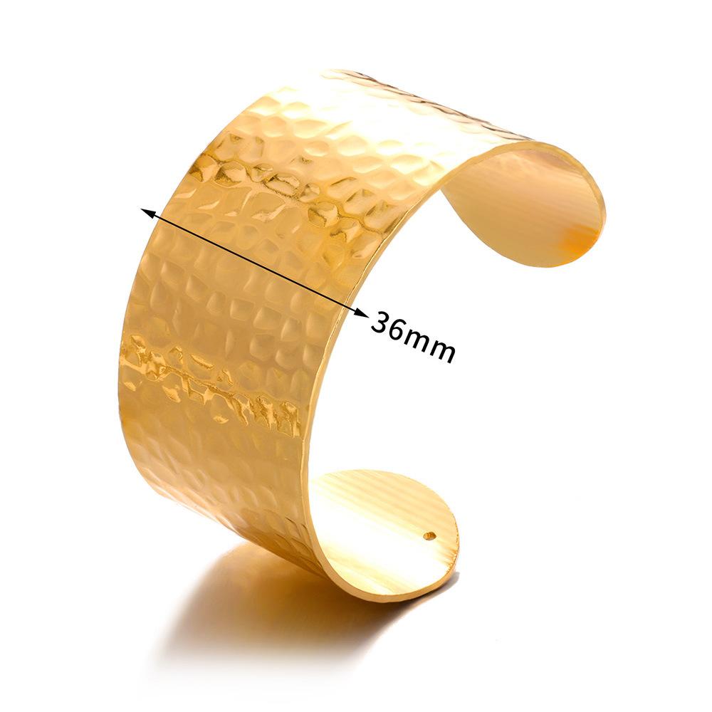 Steel Wide Open Adjustable Gold Silver Bracelet