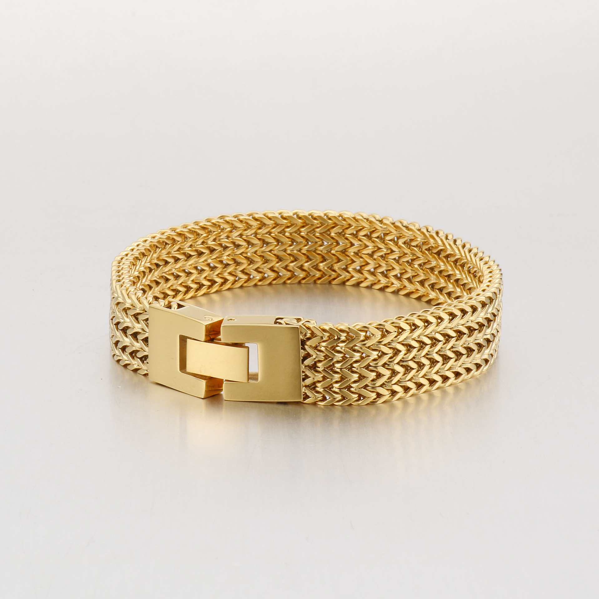 Stainless Steel Square Fish Scale Men's Bracelet