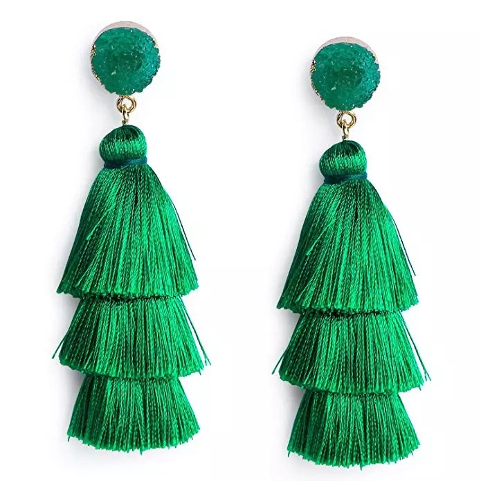 Hand Woven Long Tassel Female Temperament Personality Earrings