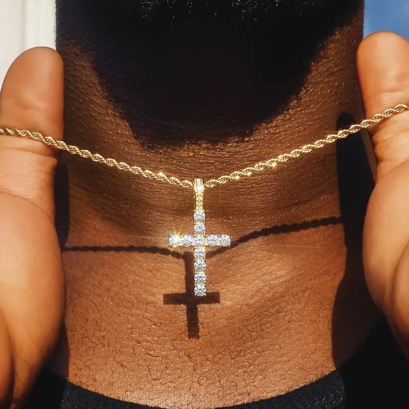 Zircon Cross Simple Light Luxury Women's Alloy Necklace