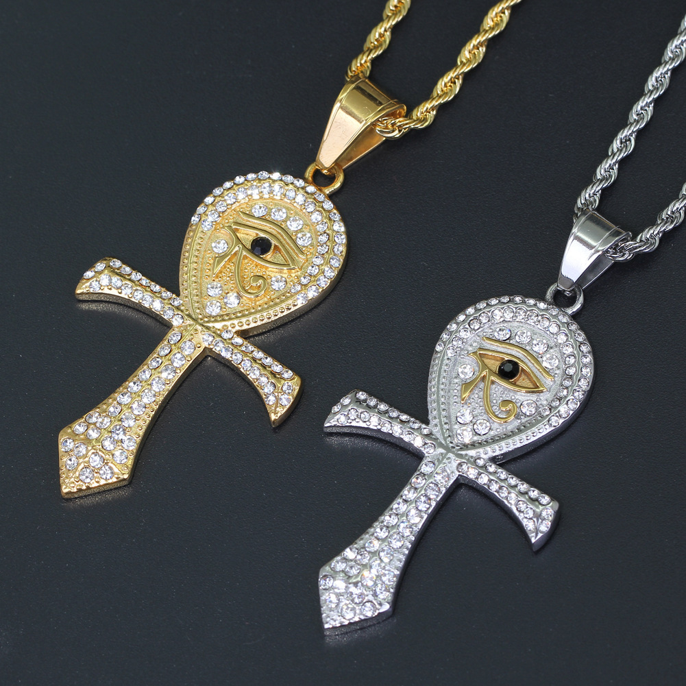 Ankh Eye of Horus Alloy Cross Necklace
