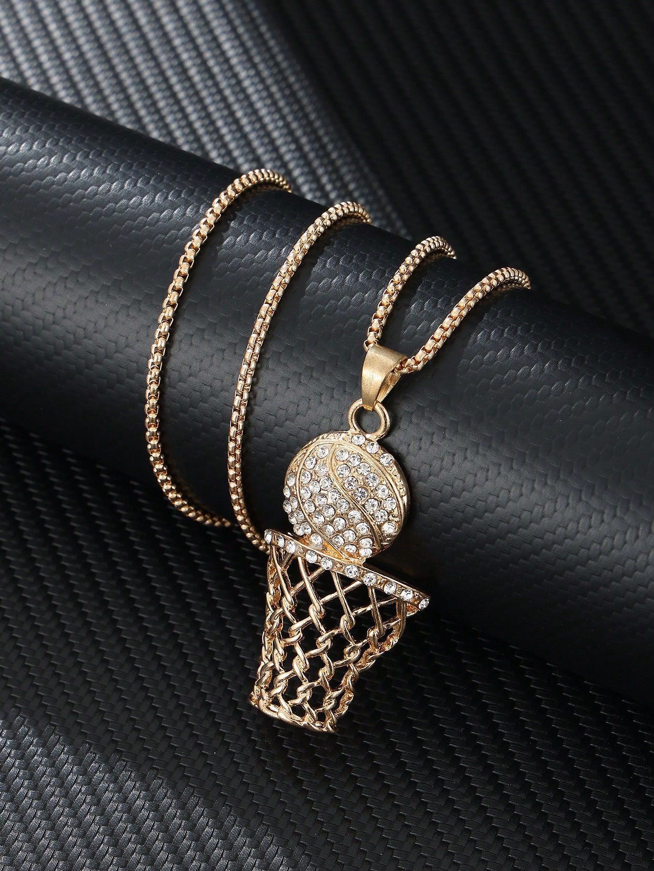Hot Sale Creative Basketball Net Frame Hip Hop Sports Trend Necklace